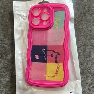 Pink Phone Case with Abstract Design